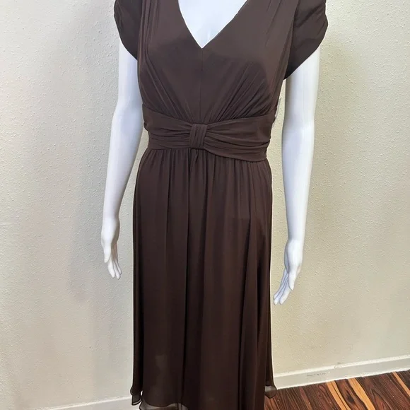 Suzi Chin for Maggy Boutique Chocolate Midi Dress - Picture 2 of 12